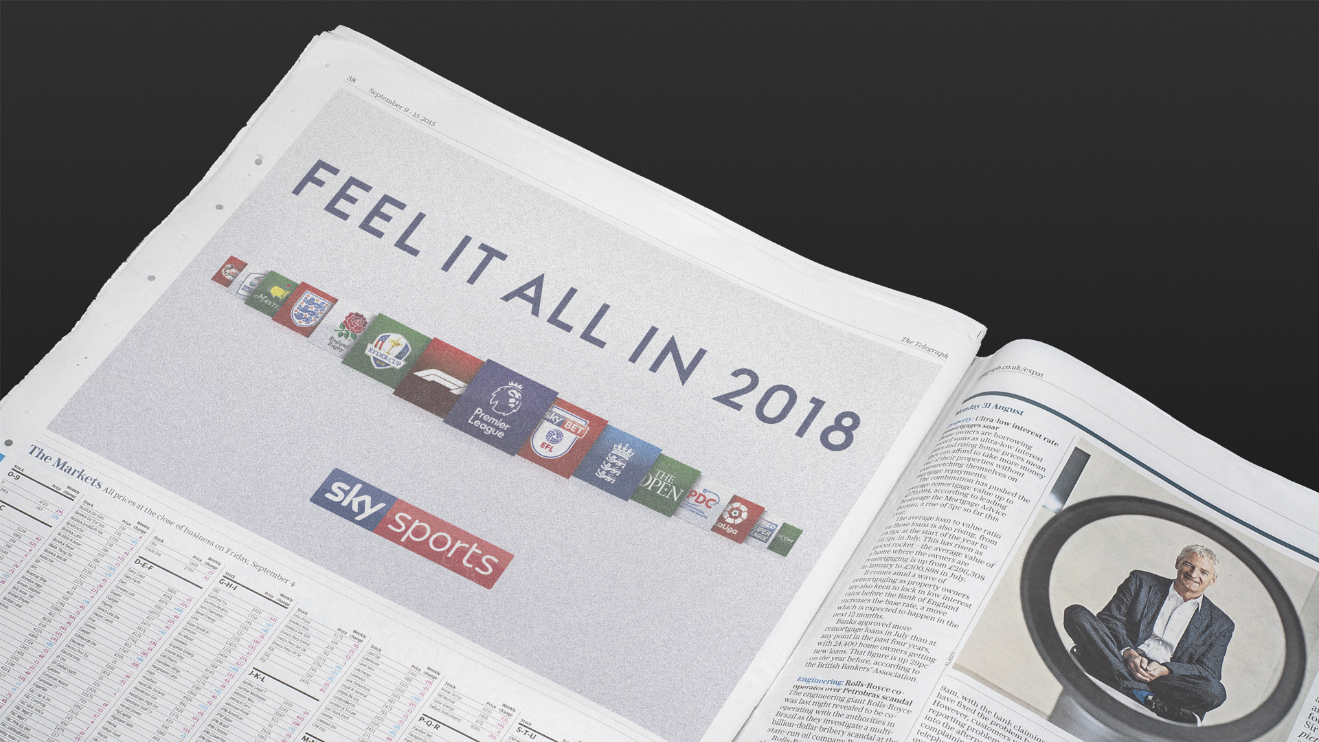 Sky Sports in 2018 press ad